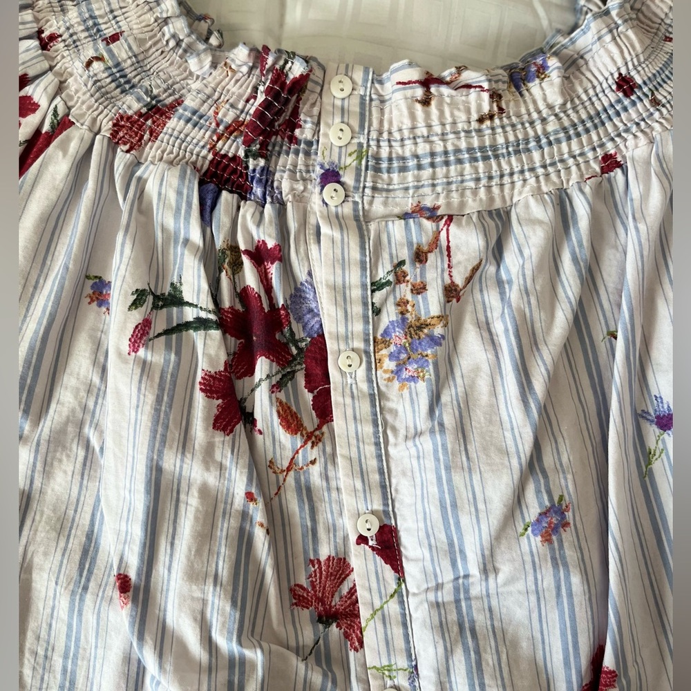 Floral Zara Blouse Premium Denim Collection